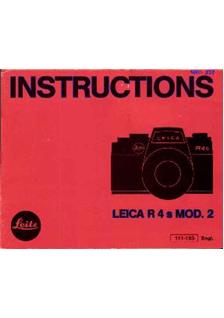Leica R 4 s manual. Camera Instructions.